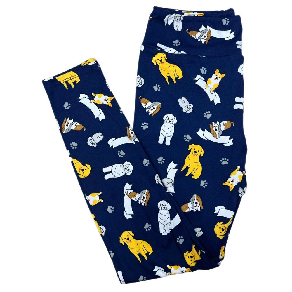 NEW OS LuLaRoe Leggings Dogs‎ Blue Lab Corgi Beagle Poodle Comfy Stretch Pet